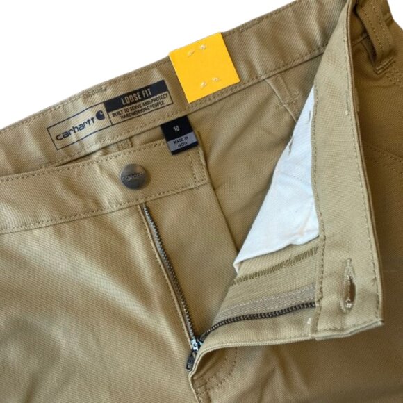 Carhartt Rugged Flex Loose Fit Canvas Work Shorts Women's 10 Dark Khaki NWT - Picture 3 of 9
